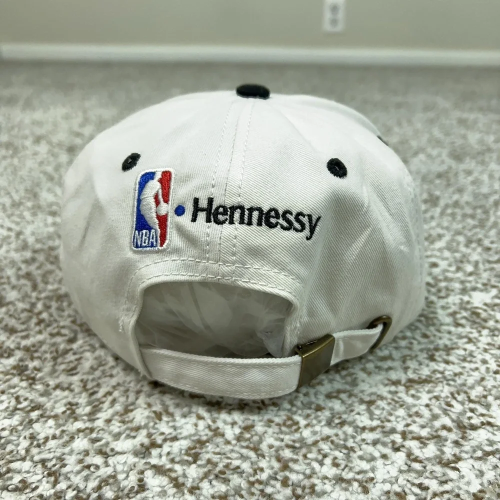 NBA Hat Cap Strap Back Mens One Size White NBA‎ Basketball Hennessy 1765